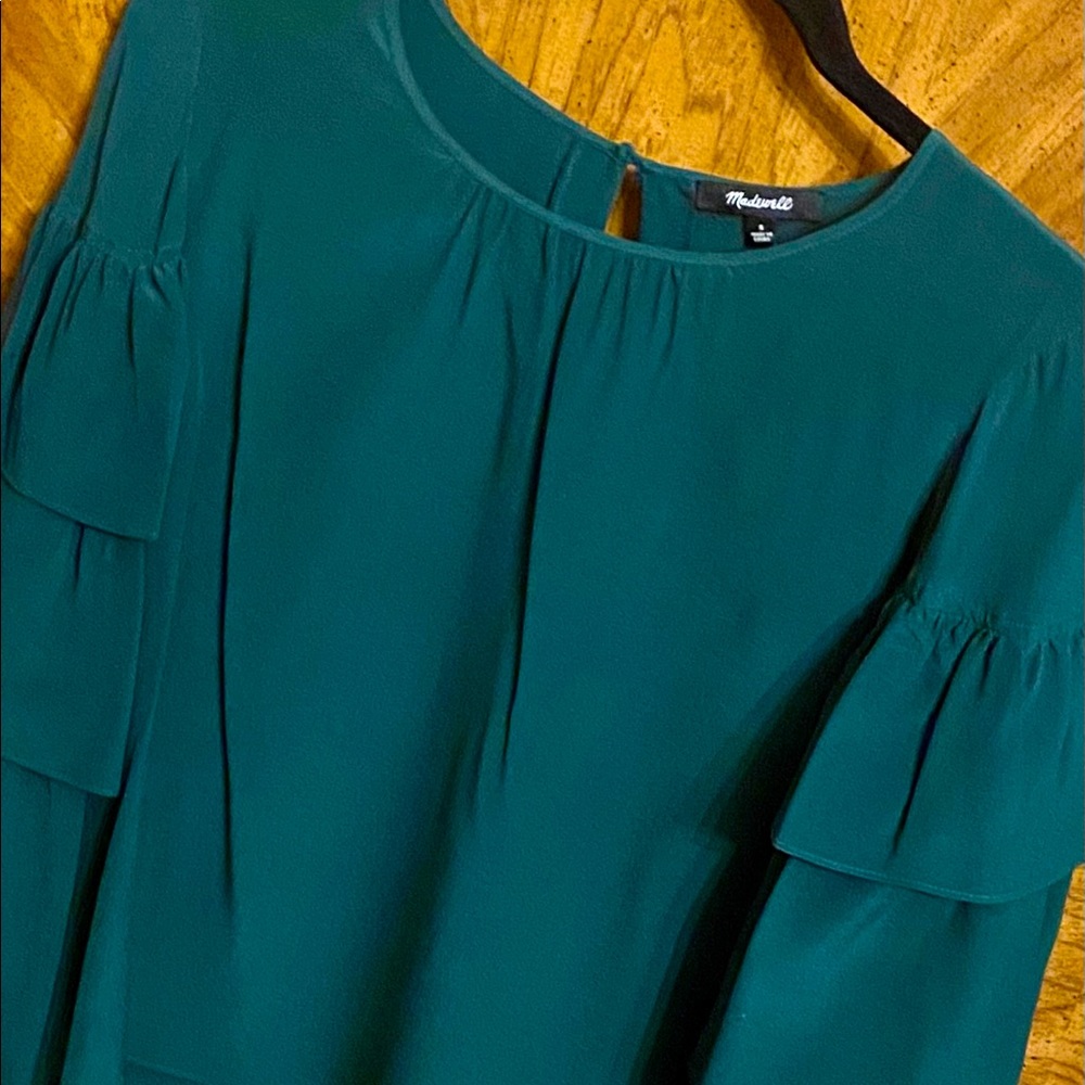 Silk Ruffle-Sleeve Top - Picture 4 of 4